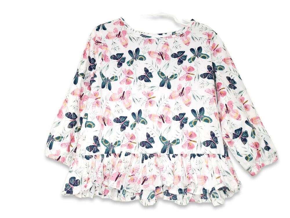 Gymboree 7-8 Creative Types Butterfly Peplum Tunic Top